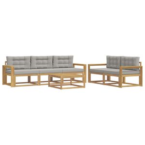 vidaXL Conjunto de sof&aacute;s de exterior 6 uds. Blanco y Gris Claro