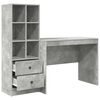 vidaXL Escritorio con caj&oacute;n 2 pcs Gris Concreto