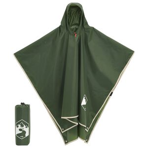 vidaXL Poncho de lluvia con capucha dise&ntilde;o 2 en 1 verde 223x145 cm