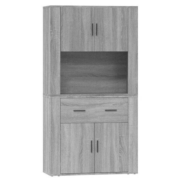 vidaXL Aparador alto de madera contrachapada gris Sonoma