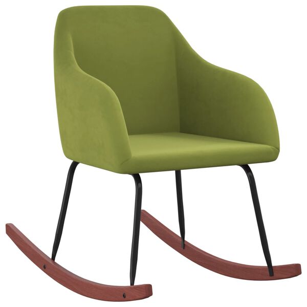 vidaXL Silla mecedora de terciopelo verde claro