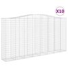 vidaXL Cestas de gaviones 10 uds forma de arco hierro 400x50x200/220cm