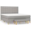vidaXL Cama box spring con colch&oacute;n tela gris claro 180x200 cm