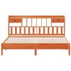 vidaXL Cama con estanter&iacute;a sin colch&oacute;n madera maciza marr&oacute;n 200x200 cm