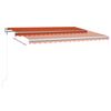 vidaXL Toldo autom&aacute;tico LED sensor de viento naranja marr&oacute;n 400x300 cm