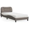 vidaXL Cama con colch&oacute;n Hvar tela gris taupe 90x190 cm