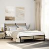 vidaXL Estructura de cama sin colch&oacute;n metal roble Sonoma 140x200 cm