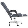 vidaXL Silla de oficina reclinable con masaje terciopelo gris oscuro
