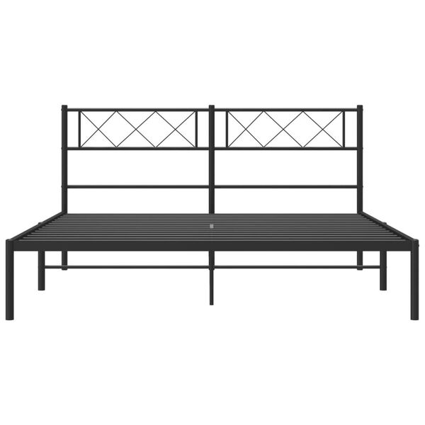 vidaXL Estructura cama sin colch&oacute;n con cabecero metal negro 140x200 cm
