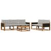 vidaXL Conjunto de sof&aacute;s de exterior 6 pcs Natural y Gris Claro