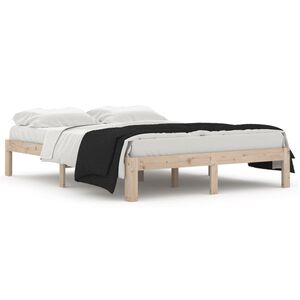 vidaXL Estructura de cama sin colch&oacute;n madera maciza pino 140x190 cm