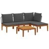 vidaXL 5 uds. Conjunto de Jard&iacute;n con Cojines Natural