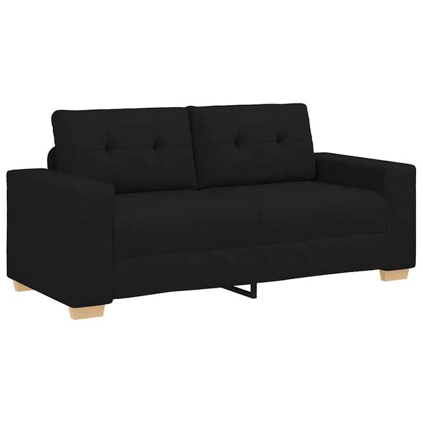 vidaXL Sof&aacute; Loveseat de tela negra de 180x77x82 cm