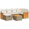 vidaXL Set sof&aacute;s de jard&iacute;n 7 piezas y cojines rat&aacute;n sint&eacute;tico beige