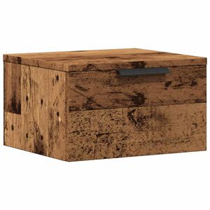 vidaXL Mesita de noche de pared madera envejecida 34x30x20 cm