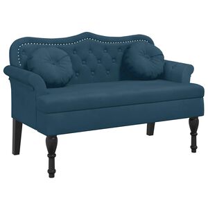 vidaXL Banco con cojines terciopelo azul 120,5x65x75 cm