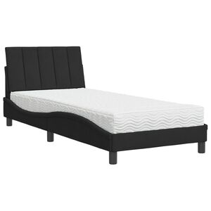 vidaXL Cama con colch&oacute;n Hanko terciopelo negro 90x190 cm