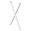 vidaXL Patas para mesa de comedor en forma de X (2 unidades), color blanco, 70 x (72-73) cm, acero