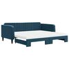 vidaXL Sof&aacute; cama nido con colch&oacute;n terciopelo azul 100x200 cm