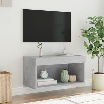 vidaXL Mueble para TV con luces LED gris hormigón 60x30x30 cm