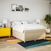 vidaXL Cama box spring con colch&oacute;n tela color crema 160x200 cm