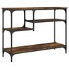 vidaXL Mesa consola con estantes roble ahumado 100x35x75 cm