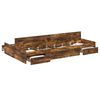 vidaXL Cama con almacenamiento con caj&oacute;n Roble ahumado 120 x 190 cm