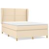 vidaXL Cama box spring con colch&oacute;n tela color crema 140x190 cm