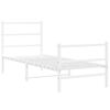 vidaXL Estructura cama sin colchón con estribo metal blanco 80x200 cm