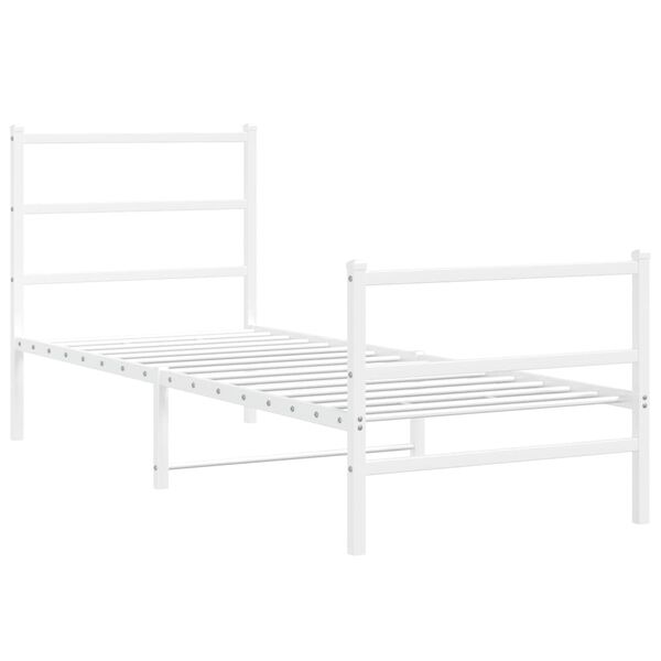 vidaXL Estructura cama sin colchón con estribo metal blanco 80x200 cm