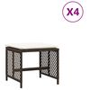 vidaXL Taburetes de jard&iacute;n con cojines 4 uds rat&aacute;n sint&eacute;tico marr&oacute;n