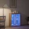 vidaXL Aparador LED Roble artesanal 41 x 37 x 100 cm