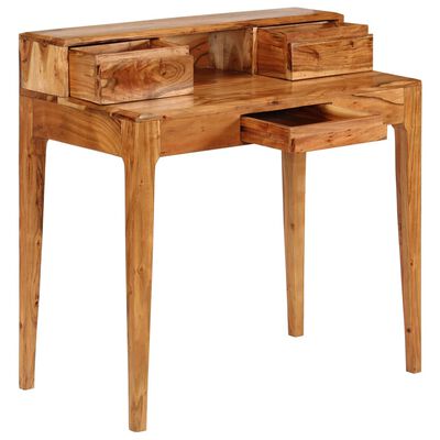 vidaXL Mesa de escritorio con cajones de madera maciza 88x50x90 cm