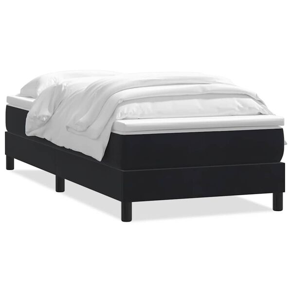 vidaXL Cama box spring con colch&oacute;n terciopelo negro 100x210 cm