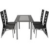 vidaXL Conjunto de comedor de cinco piezas negro