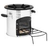 vidaXL Cocina le&ntilde;a camping acero inoxidable plateado 45,5x33x25,5 cm