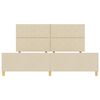 vidaXL Estructura de cama con cabecera Crema 200 x 200 cm tela