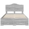 vidaXL Estructura de cama con cabecera Gris Sonoma 120 x 190 cm