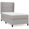 vidaXL Cama box spring con colch&oacute;n tela gris claro 90x200 cm