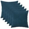 vidaXL Coj&iacute;n con almohada HEERLEN 6 uds. Azul Terciopelo