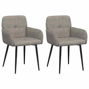 vidaXL Sillas de comedor 2 uds. Cuero de Suede Sint&eacute;tico Gris Claro
