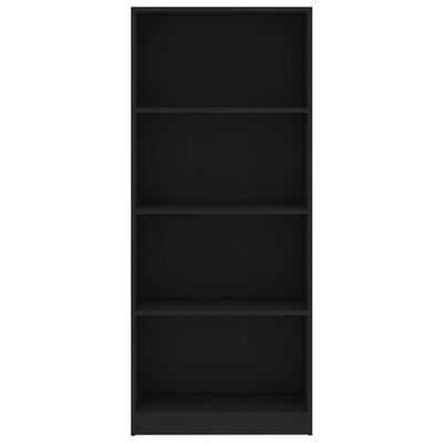 vidaXL Estantería de 4 niveles madera contrachapada negra 60x24x142 cm