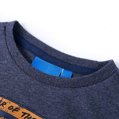 Camiseta infantil de manga larga azul oscuro melange 92