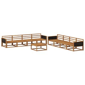 vidaXL Conjunto de sof&aacute;s de exterior 9 pcs Natural