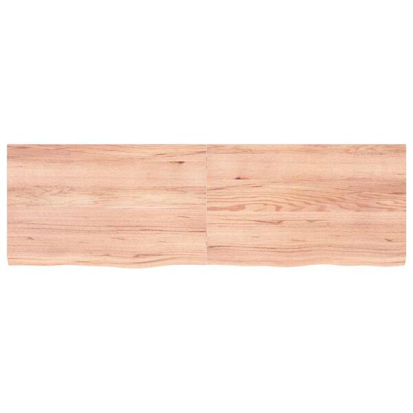 vidaXL Tablero mesa madera roble tratada marrón claro 160x50x(2-4) cm