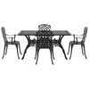 vidaXL Conjunto de Comedor de Jard&iacute;n 5 pcs Negro Aluminio