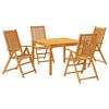 vidaXL Juego de comedor de jard&iacute;n 5 piezas madera maciza de acacia