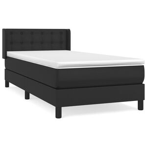vidaXL Cama box spring con colch&oacute;n cuero sint&eacute;tico negro 80x200 cm