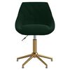 vidaXL Silla de comedor giratoria de terciopelo verde oscuro