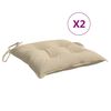 vidaXL Cojines de silla de jard&iacute;n 2 uds tela Oxford beige 40x40x7 cm